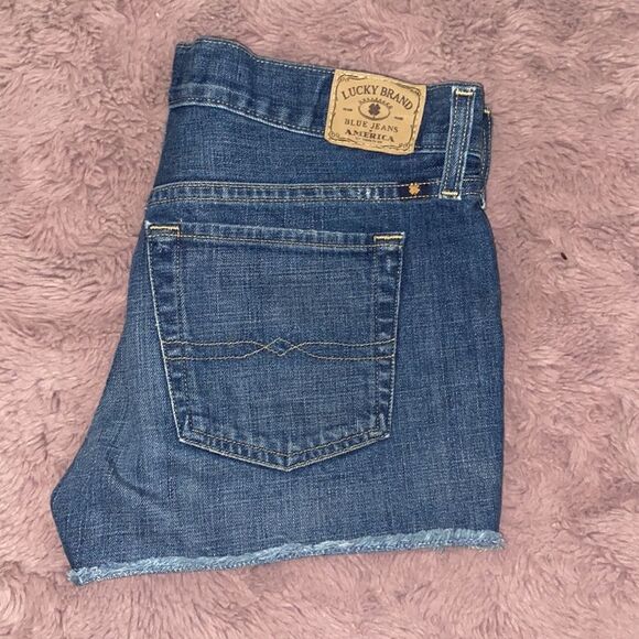 Lucky Brand The Cutoff Blue Distressed Denim Shorts Contemporary Festival - Picture 2 of 13